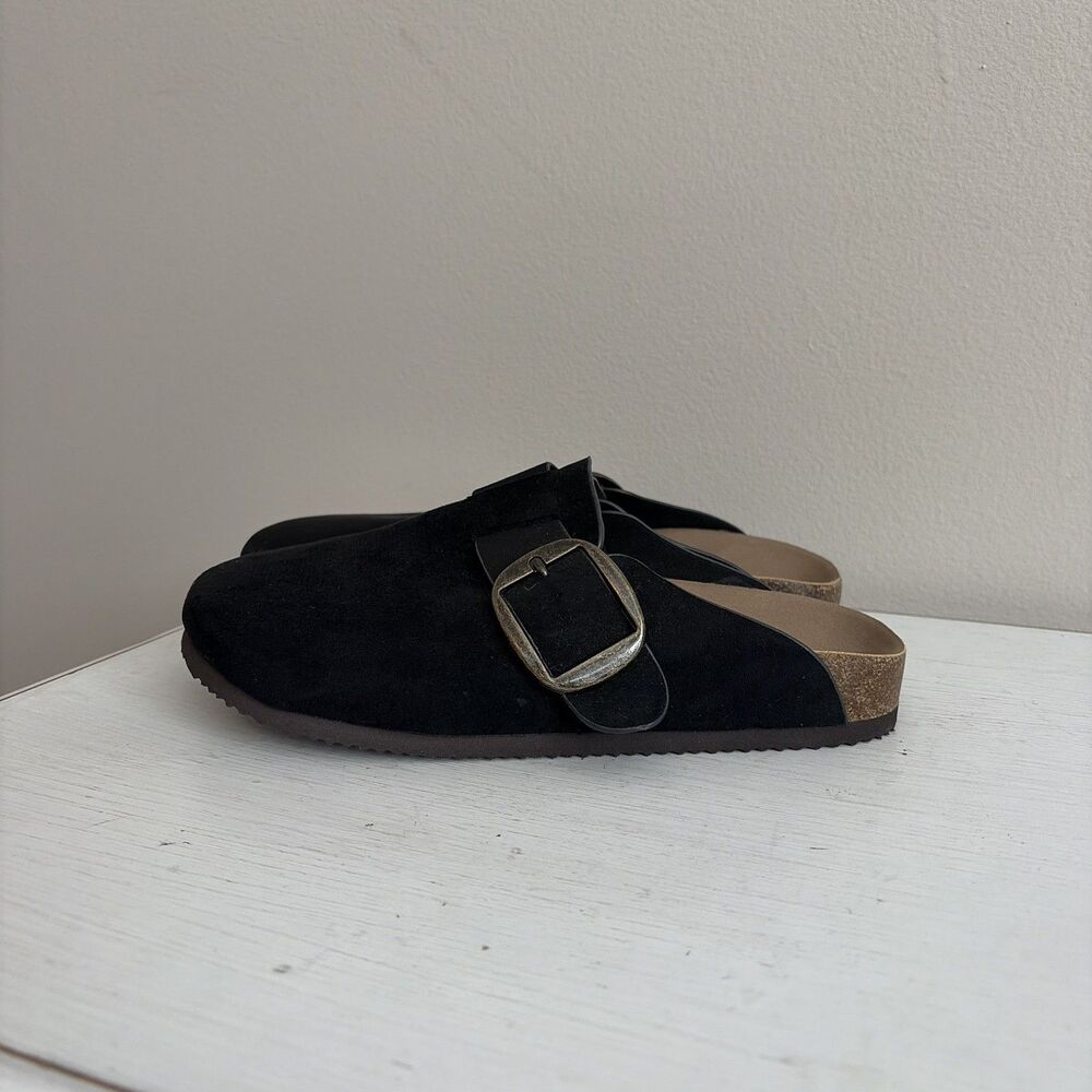 Torrid Womens Black Slip On Clog Mule Shoes Approx Size 6.5-7 Faux Suede Boho